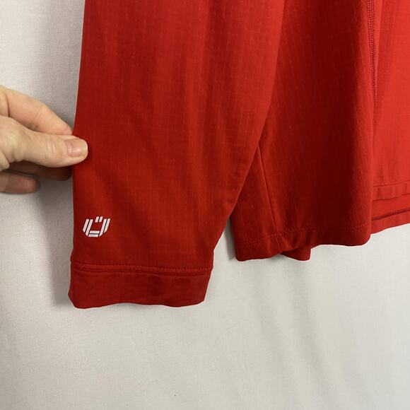 IBKUL Pullover Mens Extra Large Red Quarter Zip UPF 50+ Sun Quick Dry Athletic - Picture 3 of 10